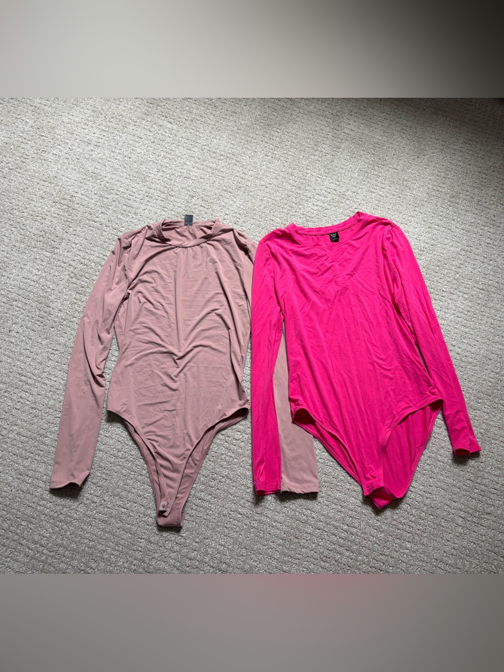SHEIN Long Sleeve Bodysuits - Hot Pink and Dusty Pink